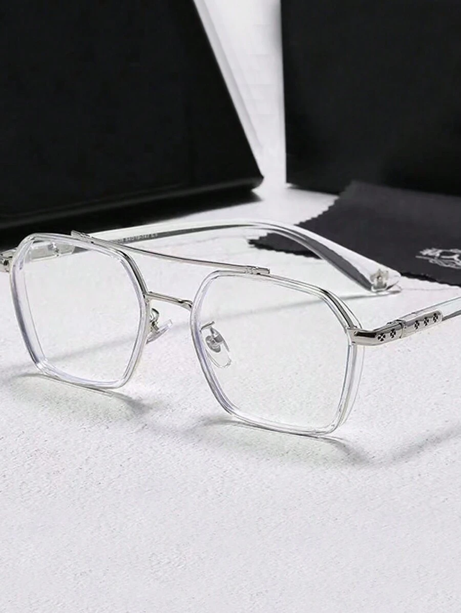 男士透明镜框防蓝光带轻便眼镜 适合日常生活透明眼镜（无眼镜盒）