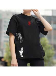 Camiseta Básica Griffith Bersek Guts Miura Anime Clássico Cavaleiro - Preto - Visão 2