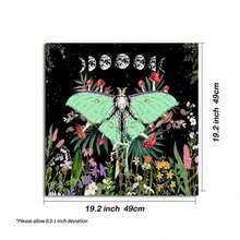 1 pieza 1 pieza Mantel de tarot con mariposa botánica, fase lunar, flor, brillo estelar para altar, tapete de lectura de tarot, suministros de brujería y astrología - Multicolor - Ver 11