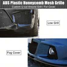 Car Grille Mesh Universal Black ABS Plastic Racing Car Racing Honeycomb Mesh Grille Spoiler Bumper Vent Radiator Grille Racing Bumper Hood Vent - Black - View 3