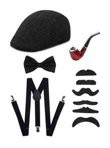 2/3/4/5 pièces D EXCEED Accessoires pour hommes des années 1920 : béret Gatsby, vêtements, accessoires vestimentaires des années 1920 pour hommes, pour Halloween, bal de promo