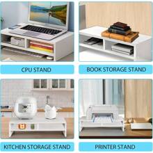 Wood Monitor Stand Riser,Monitor Stand 2 Tiers Computer Monitor Riser,Computer Stand,Laptop Stand With Storage Shelf For Home And Office,Black(W500x D200 X H132mm) - White - View 6