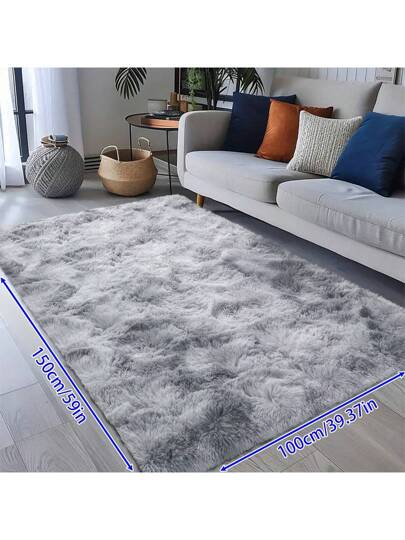 1pc Zachte Fluffy Rectangular Area Rug, Plush Bedroom Carpet, Thick Anti Slip Fall Vloer Mat, Living Room Large Small Vloerkleed