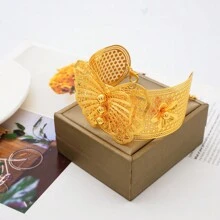 Dubai Luxury Big Tassel Body Jewelry Sets Bridal Party Long Golden Plated African Big Necklace Earring Bangle Ring Set - BJW237-cC4 - View 5