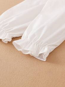 青少年女孩翻领长袖休闲衬衫，轻盈秋季