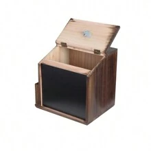 UNHO Rustic Wood Lockable Suggestion Boxes Wall Mounted Comment Collection Ballot Charity Box - Style 1 - View 4