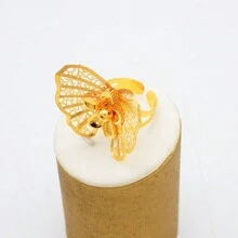 Dubai Luxury Big Tassel Body Jewelry Sets Bridal Party Long Golden Plated African Big Necklace Earring Bangle Ring Set - BJW237-cC4 - View 6