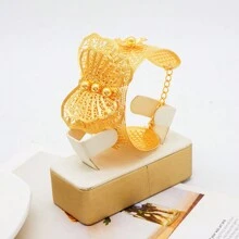 Dubai Luxury Big Tassel Body Jewelry Sets Bridal Party Long Golden Plated African Big Necklace Earring Bangle Ring Set - BJW237-cC4 - View 7