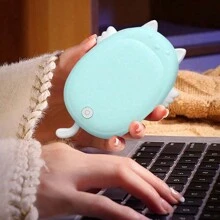 Thiết bị sưởi ấm tay cầm tay mini USB hình mèo hoạt hình dễ thương mới - màu xanh lá - Xem 1
