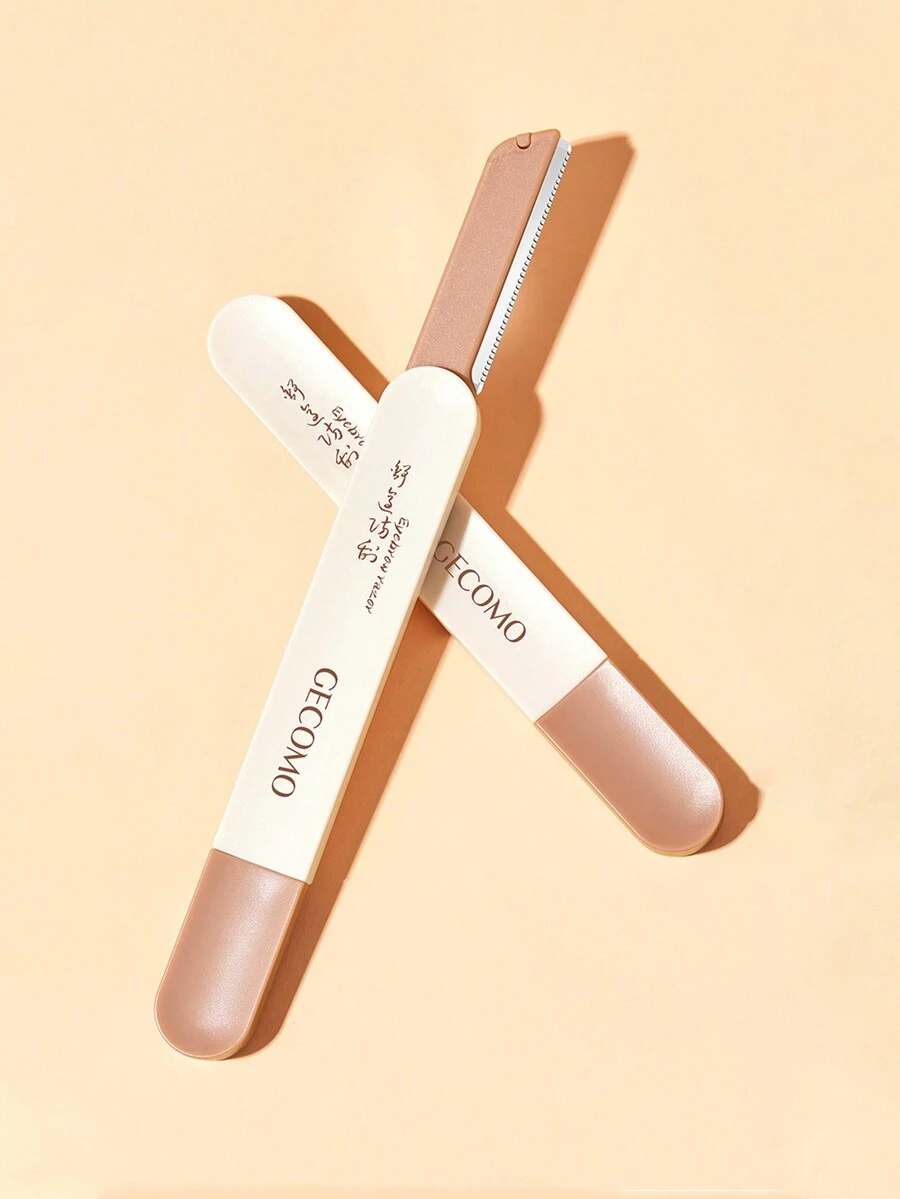 1pc Smooth Retractable Eyebrow Razor, Women Hair Removal Tool For Face, Legs, Underarms - Brown - View 1