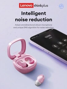 Lenovo 联想 XT62 蓝牙耳机，半入耳式设计，高清立体声环绕音质，音乐/游戏双模式，低延迟，电池寿命长的运动耳机，灵敏的麦克风，被动降噪，硅胶迷你无线耳塞 - 黑色 - 查看 8