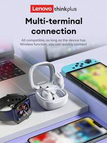 Lenovo 联想 XT62 蓝牙耳机，半入耳式设计，高清立体声环绕音质，音乐/游戏双模式，低延迟，电池寿命长的运动耳机，灵敏的麦克风，被动降噪，硅胶迷你无线耳塞 - 黑色 - 查看 6