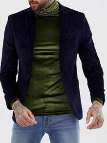 男士休闲天鹅绒保暖长袖 T 恤 - 彩色 - 查看 4