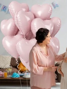 18-Inch Pink Heart Shaped Balloons, Large Faux Pearl Pink Heart Foil Balloons, Soft Pink Helium Balloons, Suitable For Boho Style Women's Birthday, Wedding, Back To School Season And Valentine's Day - Pink - View 7
