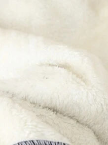 Tween Girls Casual Fuzzy Bear Graphic Hooded Jacket For Autumn/Winter - Navy Blue - View 7