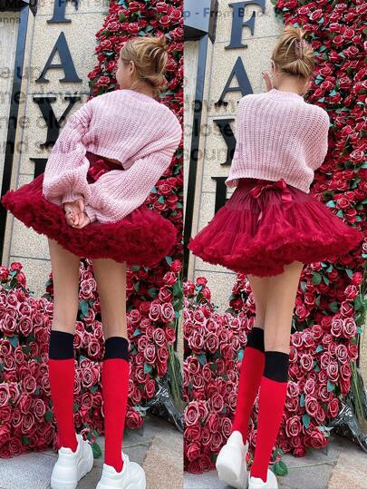 تنورة نسائية بطراز لوليتا بطول 45 سم، بطانة لون أحمر، بتصميم سحابة، مناسبة للتسوق والحفلات والزفاف وغيرها من الأنشطة الخارجية، ملابس خريفية للنساء