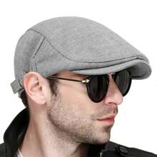1pc Men's Solid Color Adjustable Beret Hat, Fashionable Outdoor Casual Cap Suitable For Autumn/Winter, Street, Business, Party - one-size - View 13