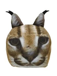 19厘米/7.48英寸大号Floppa毛绒玩具可爱动漫猫咪立方体毛绒玩具可爱猫咪填充动物猫咪毛绒玩具娃娃拥抱伴侣儿童生日礼物柔软创意玩乐，是儿童派对和猫咪爱好者家居装饰圣诞节的理想礼物