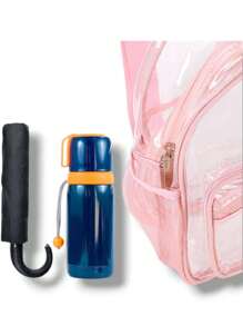 Mochila Transparente Muchos Compartimentos Compacta Correas Ajustables - Multicolor - Ver 4