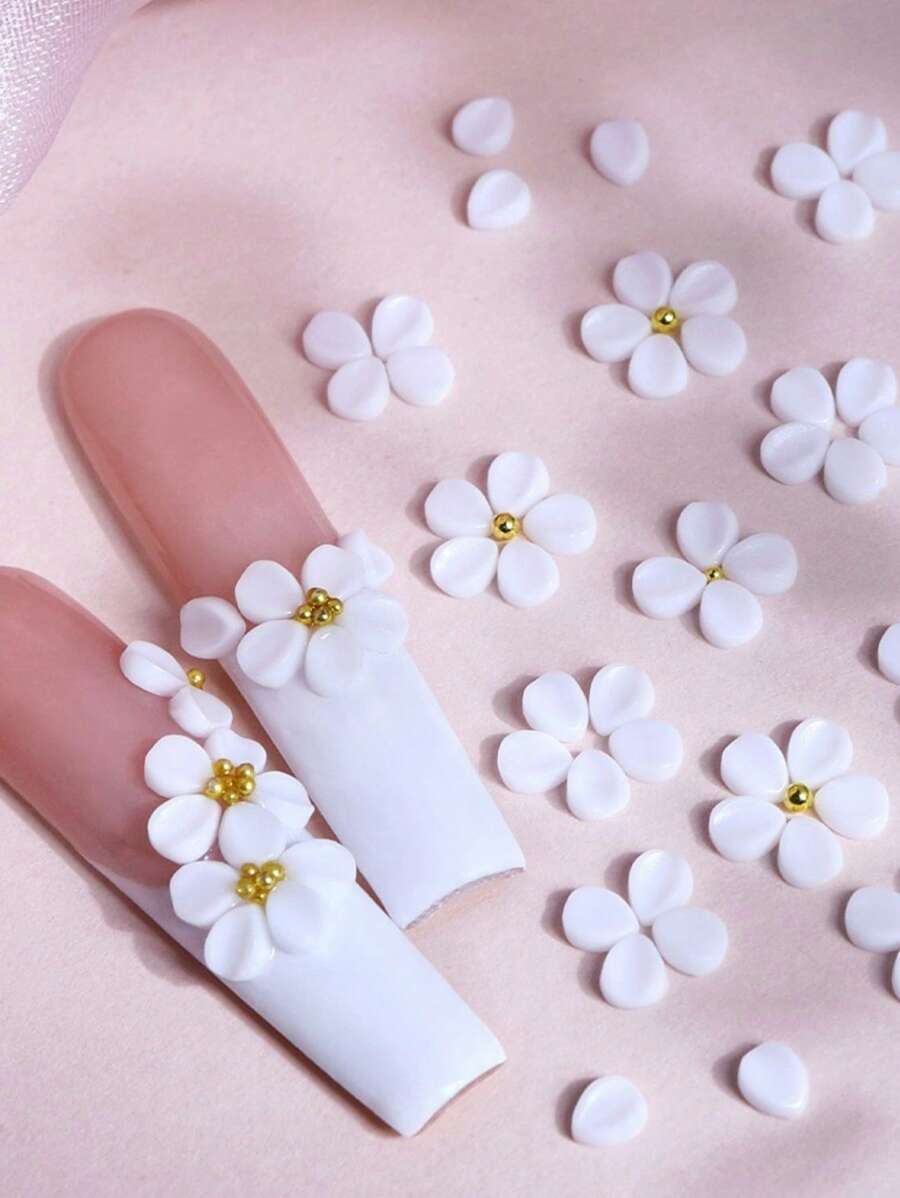150件雕花花瓣美甲裝飾品，混尺寸金色金屬珠配件，適合DIY女性美甲沙龍設計，美甲寶石美甲用品美甲飾品
