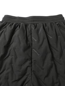 Pantaloni de buzunar cu șnur, căptușiți termici, negri, potriviti pentru iarnă