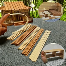 50 Stücke 30*1cm/11,81*0,39 Zoll Natürlich/Verkohlt Flache Bambus Holz Streifen Kombination Verkohlt Bambus Holz Bau Modell Material Holzprodukt Konstruktion Harte Textur