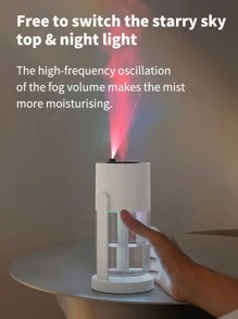 1 件星空加湿器/车载加湿器、空气净化器、精油扩散器、带 2 种雾化模式、氛围灯、星光功能、适用于家庭、办公室、阅览室、旅行、完美礼物（白色、粉色） - 彩色 - 查看 2