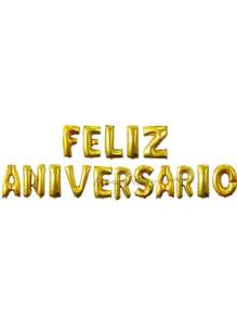 Set de Globos Metalicos Feliz Aniversario 40cm Decoracion Fiesta Globo Aniversario Decoracion 1 Set Letra - Dorado - Ver 2