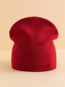 1pc Women's Fashionable Plain Jacquard Beanie Cap Warm Simple Casual Hat For Fall Winter Halloween