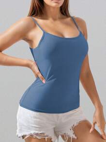 3PCS Knitted Threaded Spaghetti Straps Adjustable Solid Color Camisole With Chest Pads For Women To Wear As An Inner Or Outer Top To Cover Side Breasts In Summer