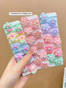 30pcs Girls Flower Decor Hair Tie For Hair Decoration