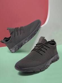 Women's Comfortable Footwear Trainers Fashionable Road Running Shoes Mesh Breathable Sneakers Outdoor Walking Shoes Casual Shoes Non Slip Flat Sports Shoes Dark/Gray