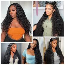 5x5 HD Lace Closure Wigs Human Hair Ready To Wear Glueless Wigs Human Hair Pre Plucked 180% Density 30 32 34 36 38 Inch Human Hair Glueless Wigs For Black Women Curly Human Hair Wig Natural Hairline