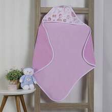 Hooded Lined Baby Towel - Bird - Pink - 70cm X 70cm - 淺粉色 - 查看 2
