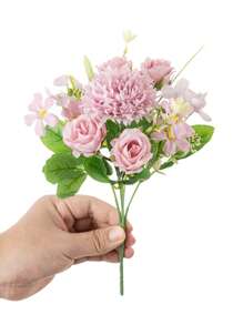 1 PIEZA Decoración de otoño Ramos de flores artificiales de rosas, hortensias, crisantemos de seda, plantas falsas de eucalipto, regalos del Día de San Valentín, decoraciones de fiesta de cumpleaños, cestas de flores de boda, flores de novia, decoración para el hogar en comedores, dormitorios, alféizares, jarrones, decoraciones de Año Nuevo, jardines al aire libre, inicio de temporada escolar