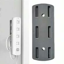 5 Piece Socket Holder Kit With Adhesive Self-Adhesive Wire Fixing Panel For Office 9.8 X 4Cm Gray - 5 件 - 查看 2