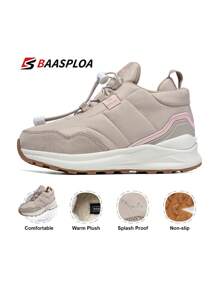 baasploa 女士加厚户外雪地靴，防滑，舒适，高品质品牌女士冬季休闲运动鞋 - 杏色 - 查看 2