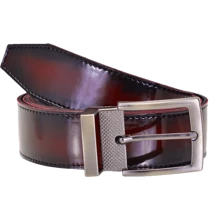 Burgundy Dress Shoe Kit With Patent Leather Belt For Events And - Màu Đỏ Sâu - Xem 5