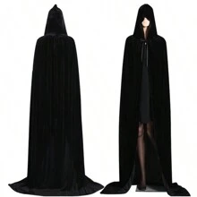 Capa de Muerte Negra de Halloween, Disfraz de Bruja Vampiro para Cosplay, Decoración Navideña - Negro - Ver 6