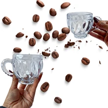 Set Of 3 Chic Transparent Glass Cups Drinks Tea Coffee Swirl 198ml - 無色 - 查看 2