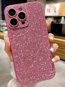 1pc Luxury Sparkling Sequined Rhinestone Decorated Phone Case With Lens Film, Compatible With IPhone 15/14/13/12/11/15 Pro Max/14 Pro Max/13 Pro Max/12 Pro Max/11 Pro Max/15 Pro/14 Pro/13 Pro/12 Pro/14 Plus