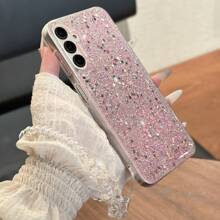 1 Pc Galaxy Glitter Star Decor Bracelet & Phone Case Compatible With Apple And Android Phones, For Women And Girls Waterproof Shockproof Anti-Fall Scratch Resistant - Pink - View 6