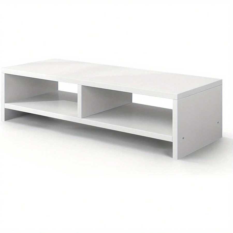 Wood Monitor Stand Riser,Monitor Stand 2 Tiers Computer Monitor Riser,Computer Stand,Laptop Stand With Storage Shelf For Home And Office,Black(W500x D200 X H132mm) - White - View 1