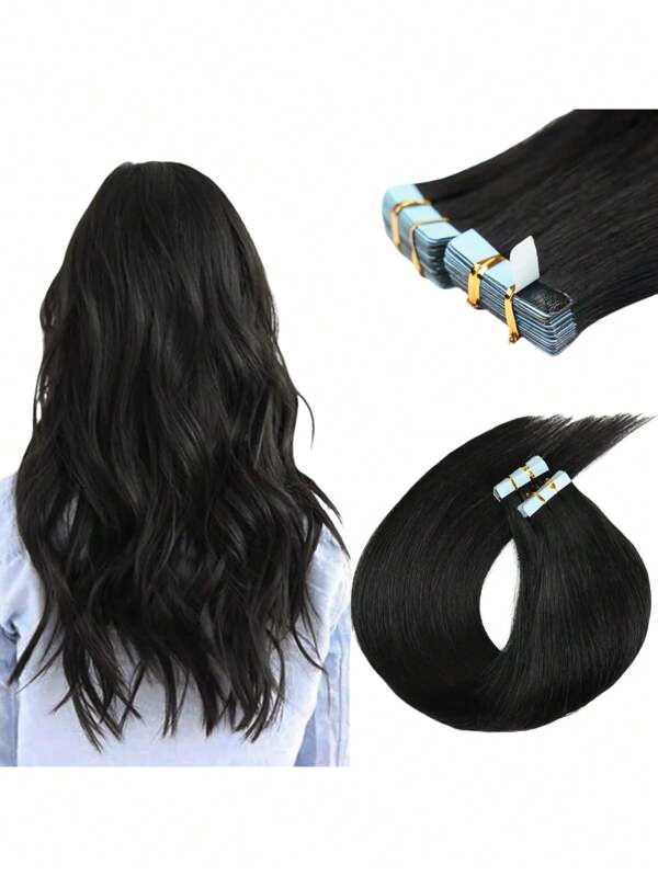 Tape In Hair Extensions Human Hair 20pcs/Pack/30g Remy Straight Invisible Tape Adhensive Hair Extensions Suitable For All People 10-24 INCHS