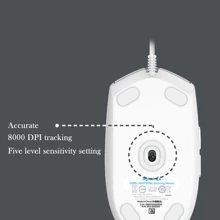 Logitech Wired Mouse G102 Mechanical Gaming Lightweight RGB Streamer Light Effect Portable Classic Design Comfortable Grip Suitable For Small And Medium Hands White - White - View 6