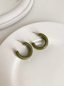 1对个性化艺术甜美弯钩耳环 - 藏蓝色 - 查看 7