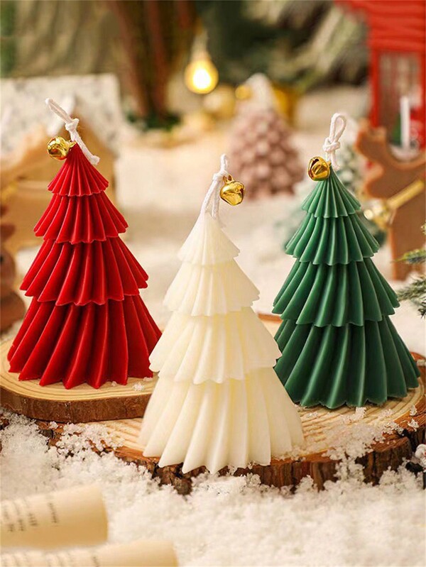 1/3pcs Christmas Tree & Gift Scented Candle Decor, Christmas Decorations, Air Freshener (Random Color)