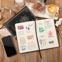 横格笔记本/日记本 - 优质厚纸仿皮经典书写笔记本，带口袋 + 页面分隔器礼品，带条纹，大号，144 页，精装，横格（5.8 X 8.4） - 彩色 - 查看 3