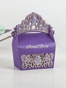 10pcs/Pack Elegant Crown Gift Boxes For Birthday Party, Holiday, Wedding Decoration & Favors