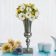 50cm Flower Vase Silver Iron Large Stunning Luxury Urn Wedding Table Decor Gift